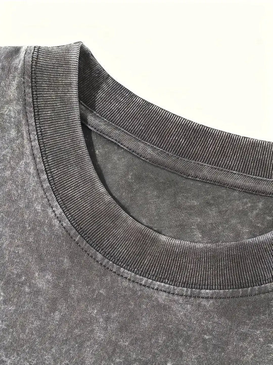 Baumwoll-T-Shirt mit Rundhalsausschnitt