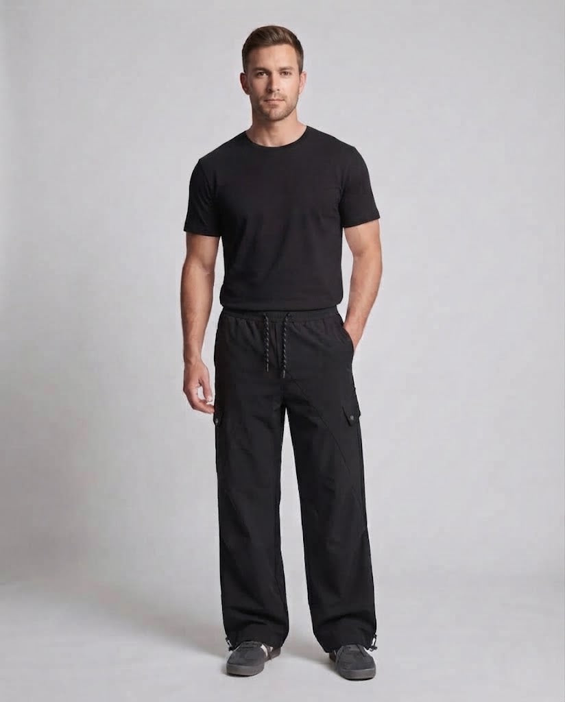 Herren Weite Tech-Cargo-Hose im Baggy-Schnitt mit Tunnelzug & Klappentaschen Shop Nory