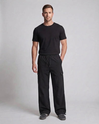Herren Weite Tech-Cargo-Hose im Baggy-Schnitt mit Tunnelzug & Klappentaschen Shop Nory