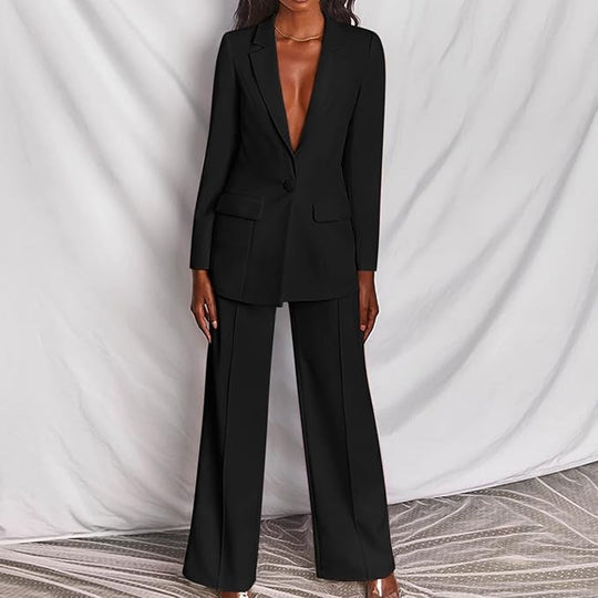 Elegantes Ensemble Bestehend Aus Einem Edlen Blazer und Einer Eleganten Hose