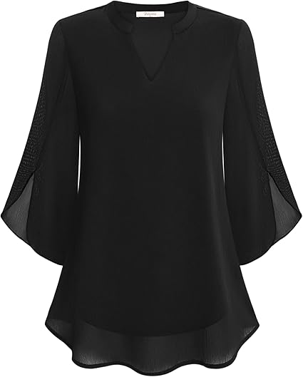 Doppelter Schichten Chiffon-Bluse