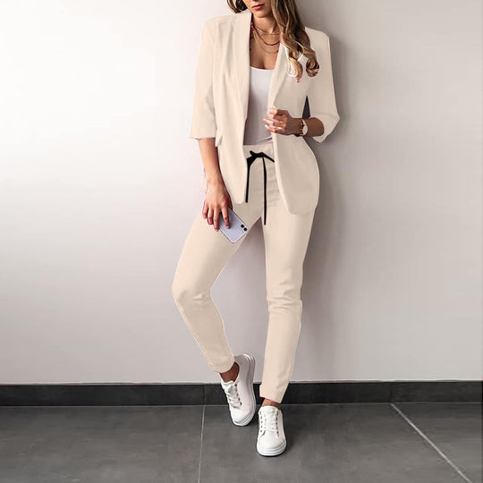 2-Teiliger Damenanzug Stilvoller Blazer und Hose für Damen