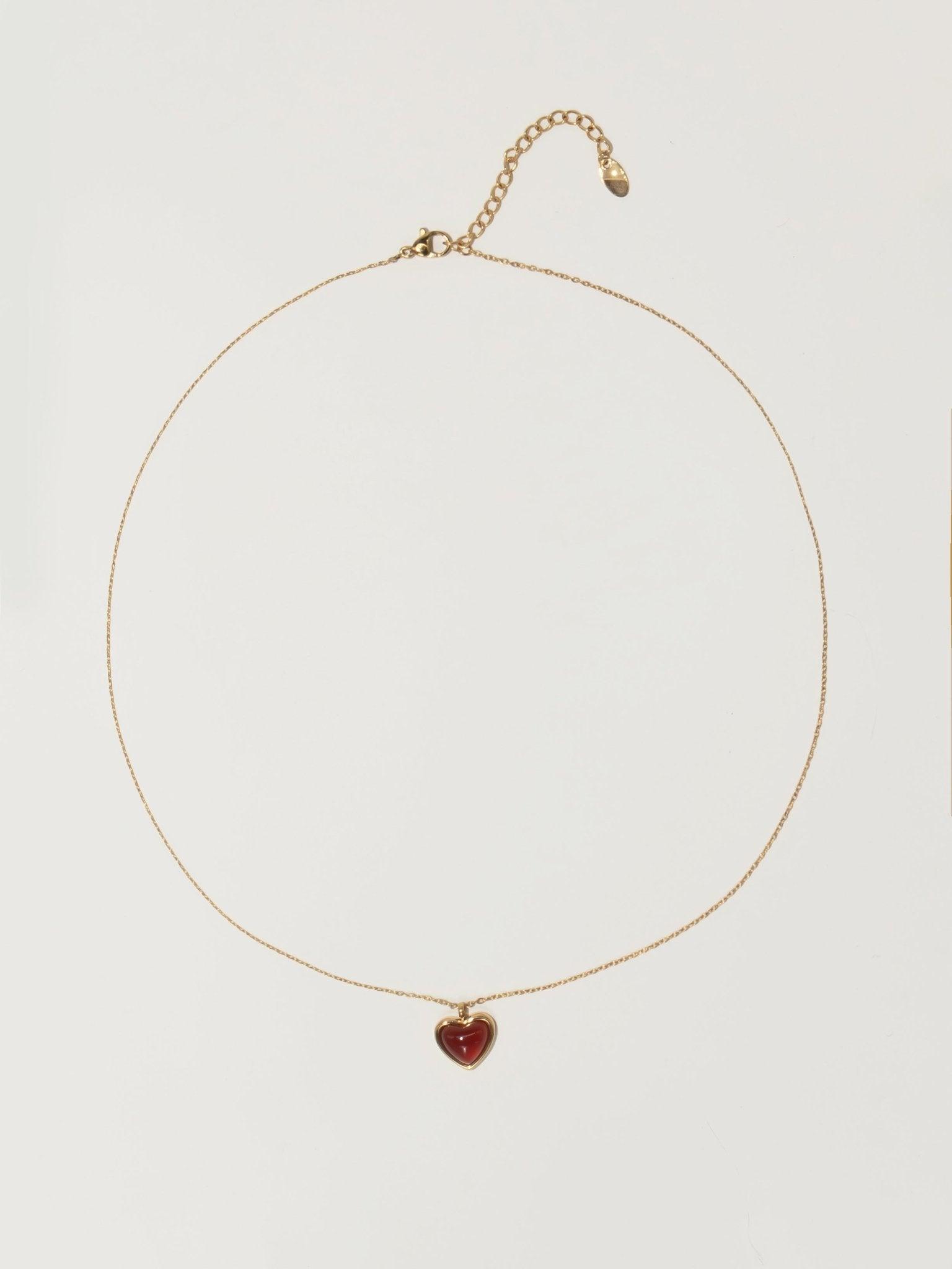 Rote Stein Herz Halskette | Shop Nory
