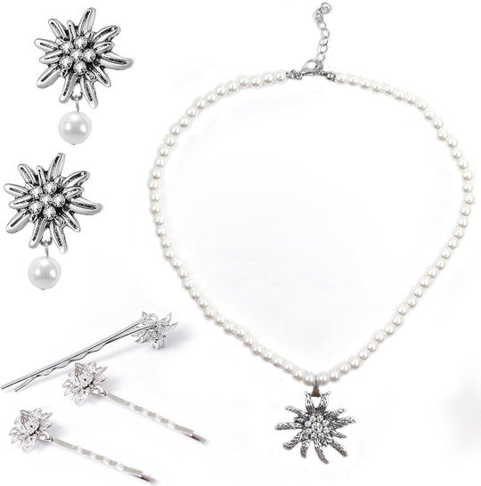 Edelweiß Schmuckset mit Perlen – TrachtenZauber | Shop Nory