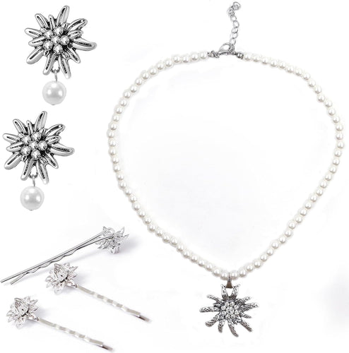 Edelweiß Schmuckset mit Perlen – TrachtenZauber | Shop Nory