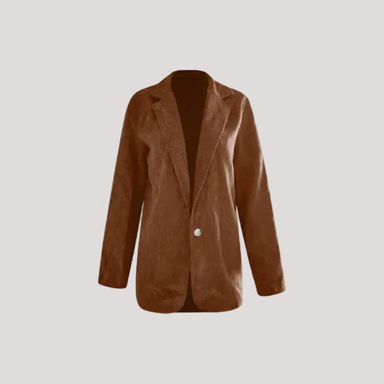 Damen Strukturierter Cord-Blazer mit eleganten Knopfdetails