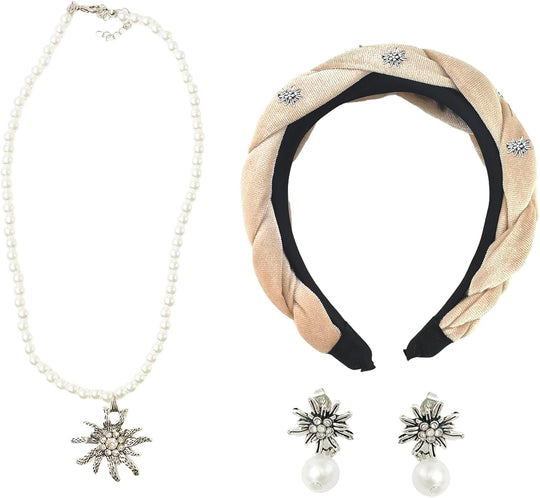 Edelweiß Schmuckset mit Perlen – TrachtenZauber | Shop Nory