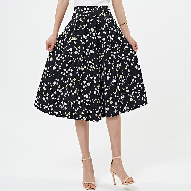 Damen Chiffon Culottes mit Breiten Beinen und Hoher Elastischer Taille