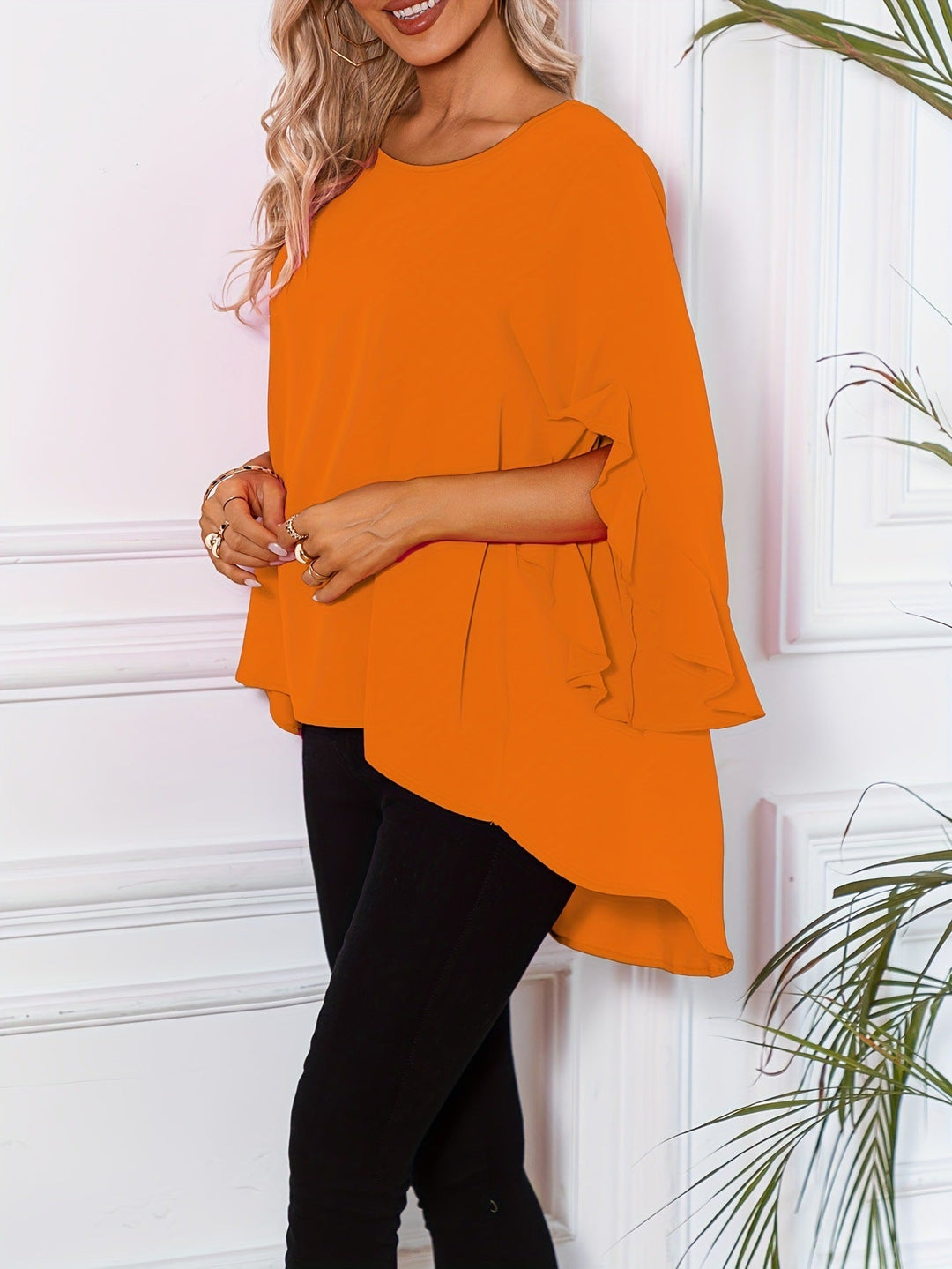 Bluse mit Rundhalsausschnitt für Den Frühling