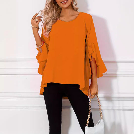 Bluse mit Rundhalsausschnitt für Den Frühling