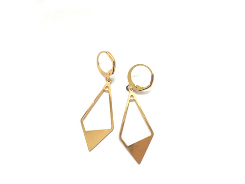Ausschnitt Dreiecksschleifenclip Geometrische Anhänger Ohrringe | Shop Nory
