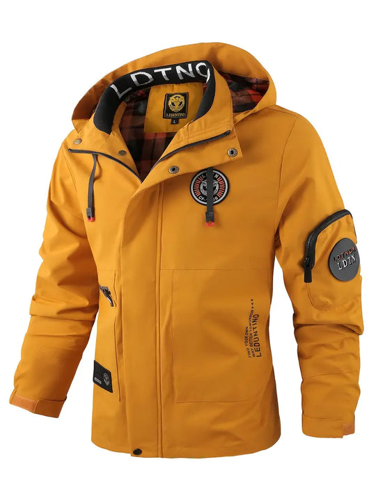 Leichte Herren Outdoor-Jacke, winddicht und wasserdicht mit Kapuze