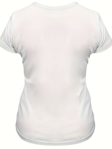 Damen T-Shirt Sommershirt mit Hühnerdruck, Rundhalsausschnitt, Kurze Ärmel, Lässig und Komfortabel