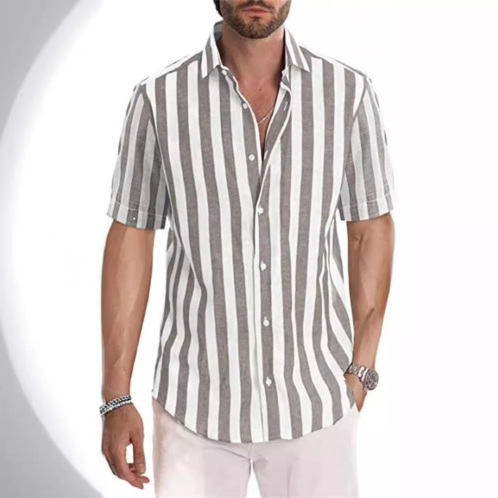 Herren Hemd mit gestreiftem Revers