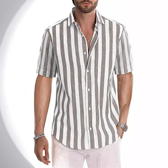Herren Hemd mit gestreiftem Revers
