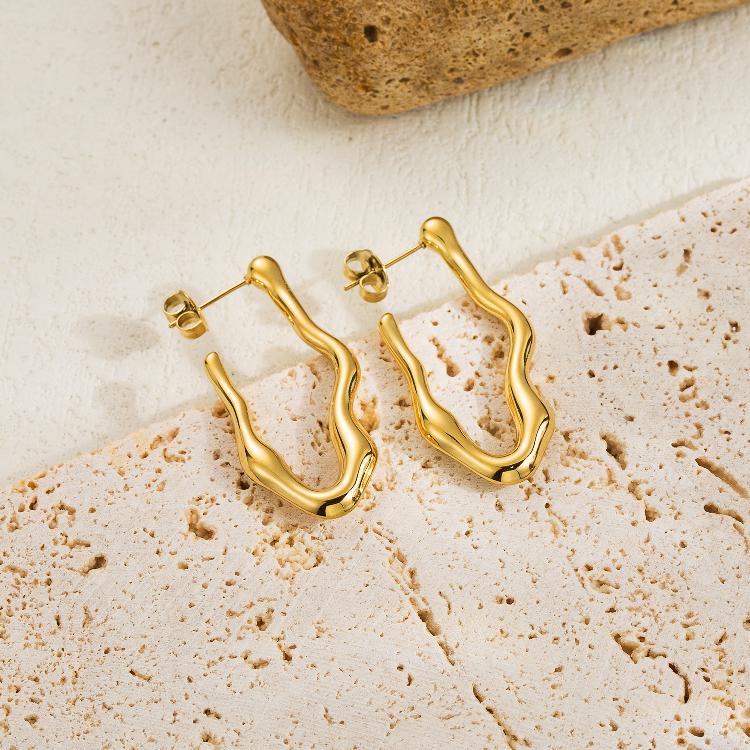 Ohrringe "Tea" Tropfen Design in Edelstahl - 14k vergoldet | Shop Nory