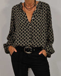 Stylische Bluse mit V-Ausschnitt und langen Ärmeln