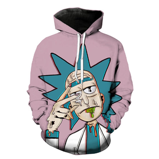 Unisex Kapuzenpullover mit großflächigem Cartoon-Print, tropfender Grafik & Kängurutasche Shop Nory
