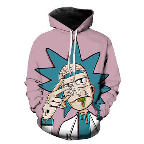 Unisex Kapuzenpullover mit großflächigem Cartoon-Print, tropfender Grafik & Kängurutasche Shop Nory