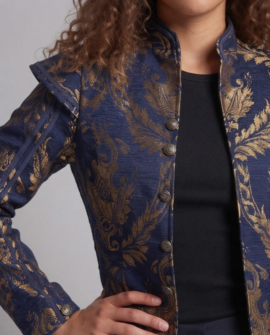 Damen Luxuriöse Jacquard-Jacke mit kunstvollen Stickereien Shop Nory