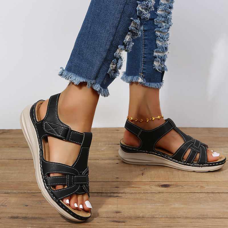 Orthopädische Klettverschlussschuhe mit Dämpfungssohle für Damen