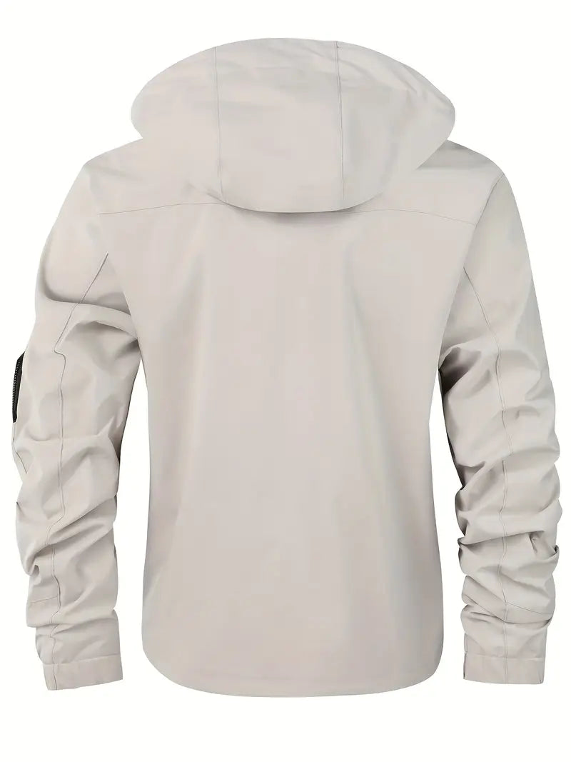 Leichte Herren Outdoor-Jacke, winddicht und wasserdicht mit Kapuze