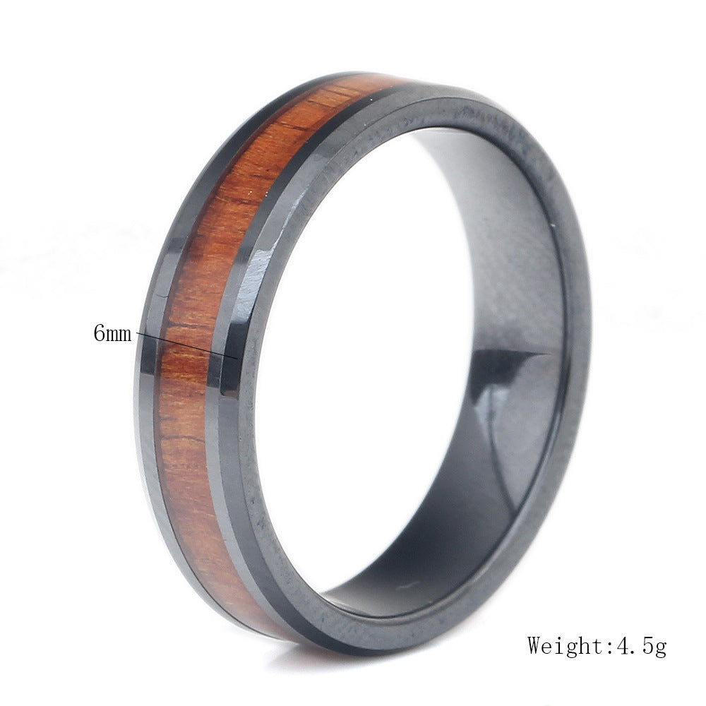 Herren Ring aus hochwertigem Edelstahl mit Holz-Detail Shop Nory