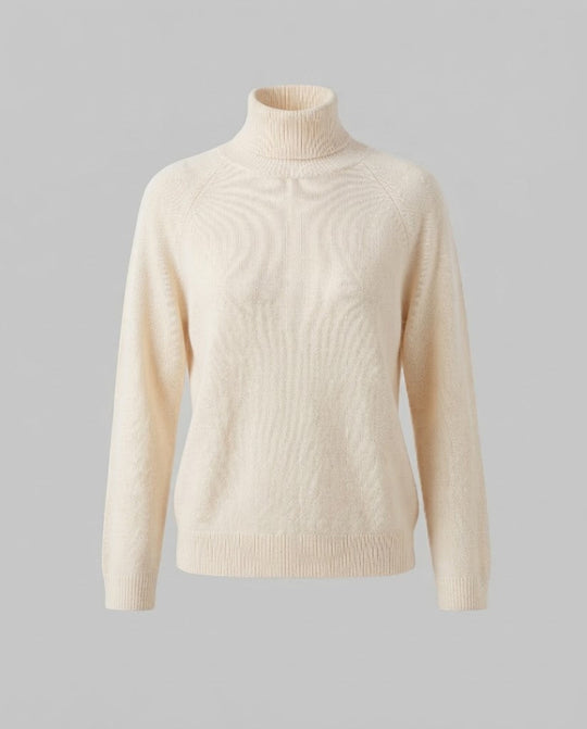 Damen Feinstrick-Rollkragenpullover aus Kaschmir-Mix mit Raglanärmeln und feinem Rippbund Shop Nory