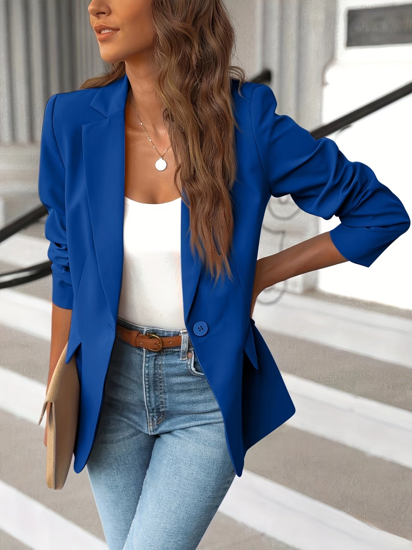 Solider Blazer mit Seitentaschen
