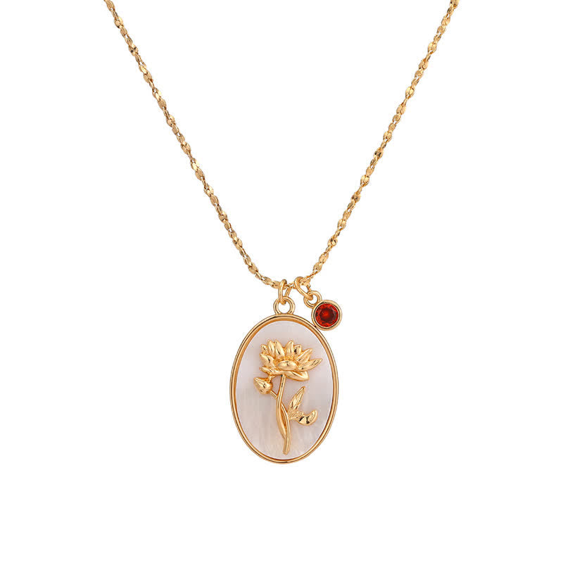 Geburtsstein- und Geburtsblumen-Halskette – Aurora | Shop Nory