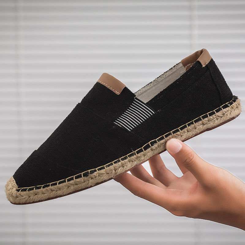 Boss Stilvolle Handgemachte Leinwandstrohschuhe Sommer-Chic