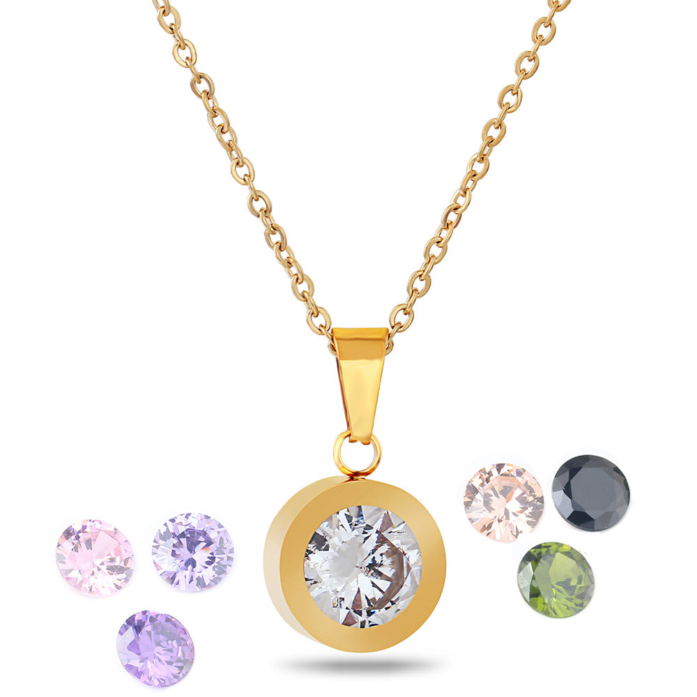 Damen Halskette mit personalisiertem Zirkonia-Anhänger Shop Nory