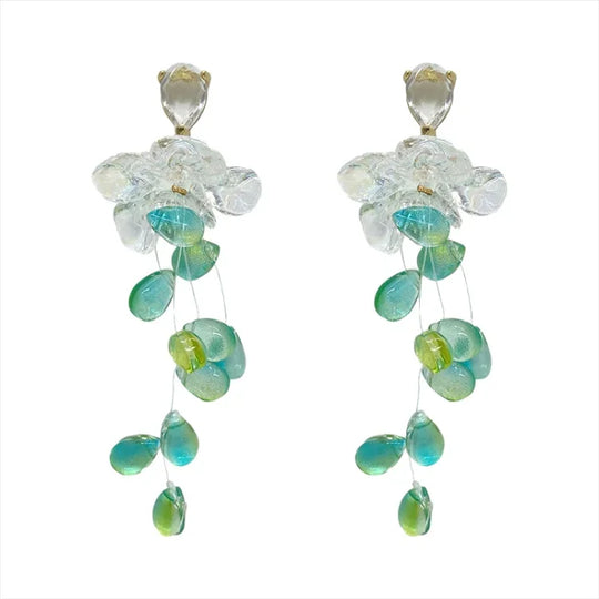 Kristall-Blumen-Quastenohrringe – Sophia | Shop Nory