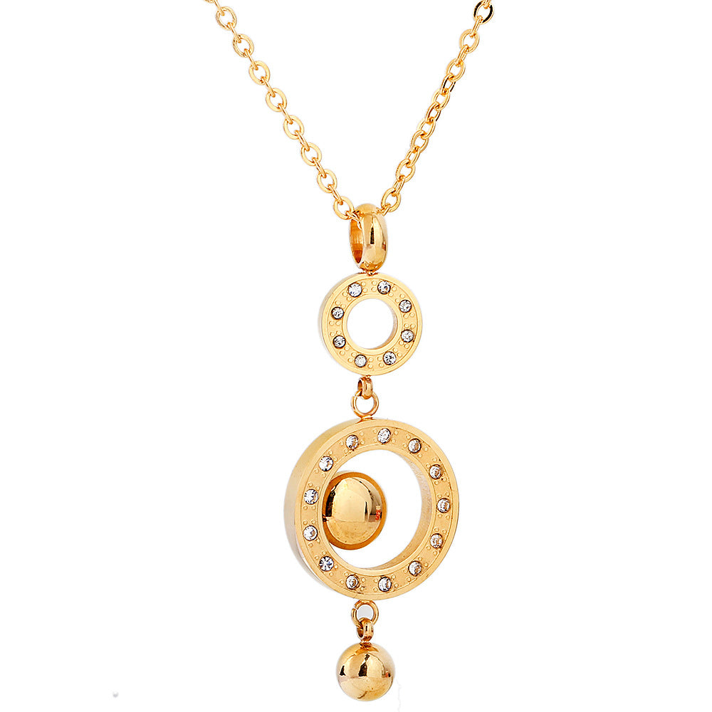 Damen Halskette mit filigranem Anhänger in Kreisdesign und funkelnden Zirkonia Shop Nory
