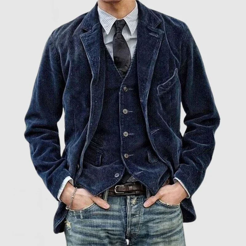 Stilvolle und Bequeme Herbst Vintage Corduroy Blazer und Westen für Männer