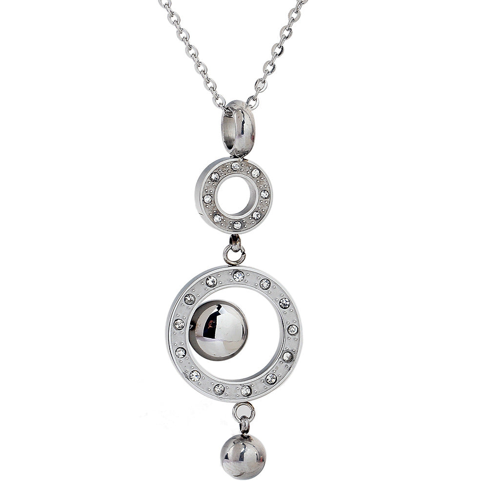 Damen Halskette mit filigranem Anhänger in Kreisdesign und funkelnden Zirkonia Shop Nory