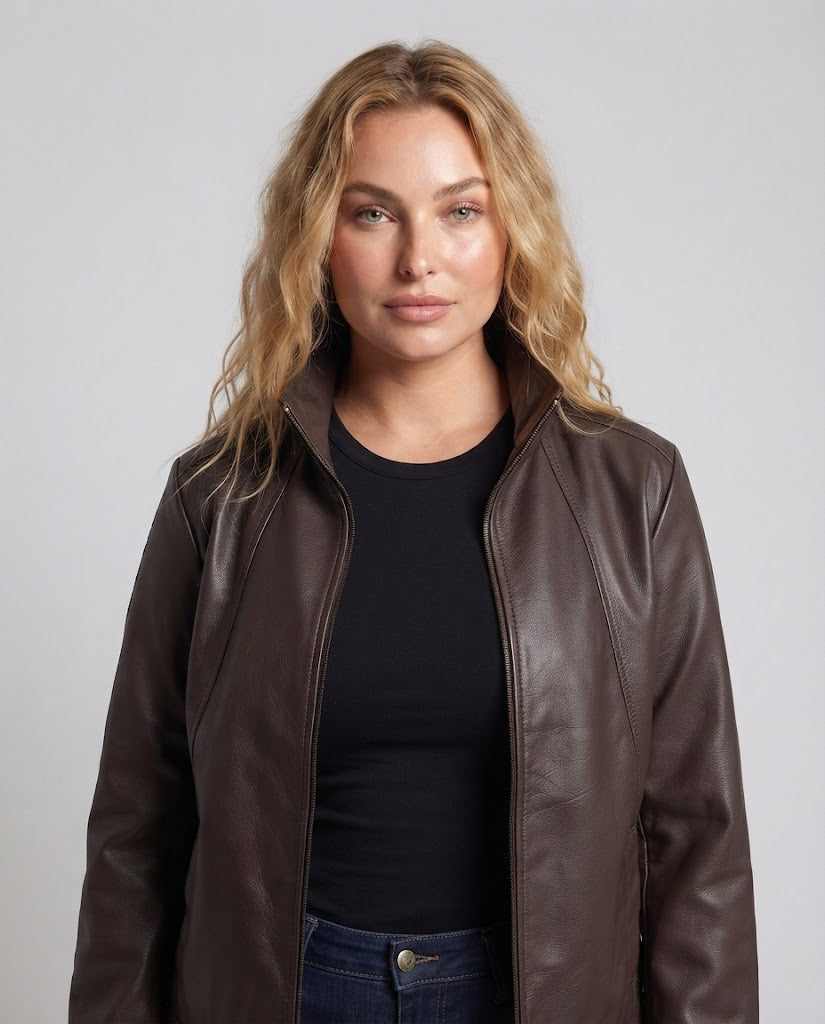 Damen Modische Kunstlederjacke Shop Nory