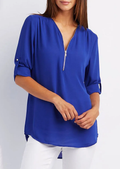 Chiffonbluse mit Reißverschluss