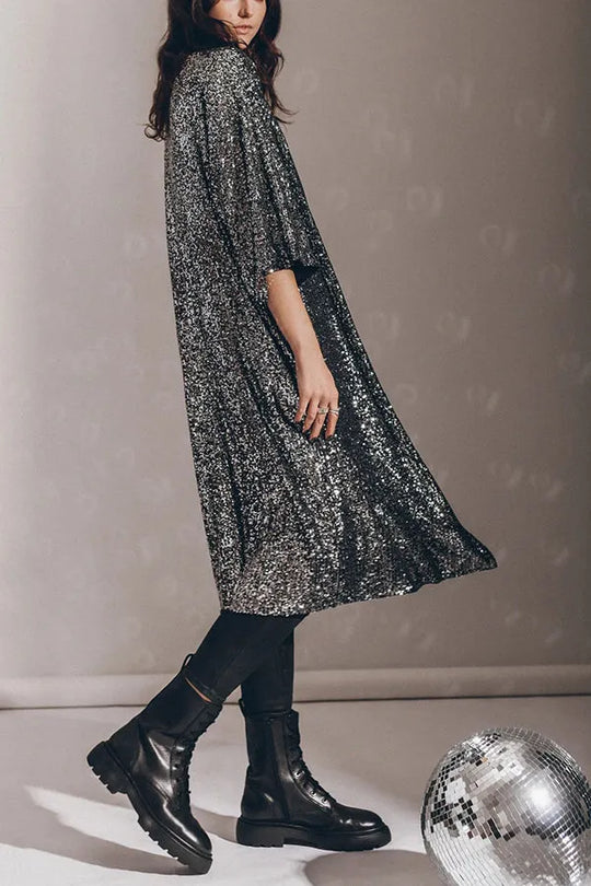 Glamour Kimono aus Pailletten mit Schlüsselloch