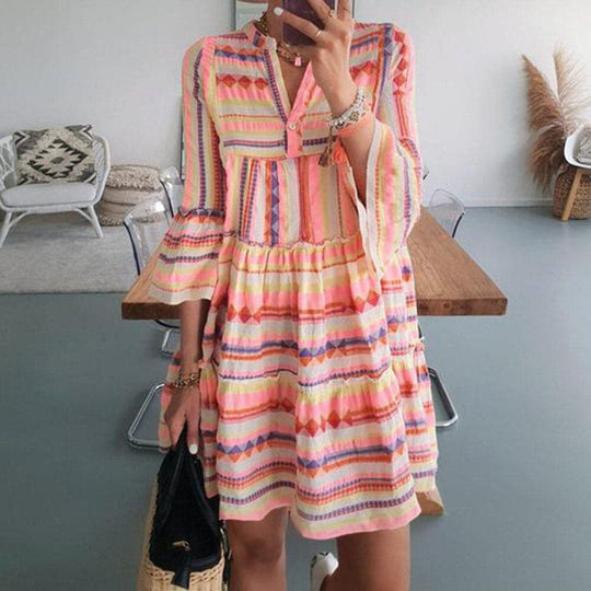 Shopnory | Schöne Sommerkleid mit Vielen Mustern
