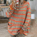 Bequemer Gestreifter Oversized Pullover