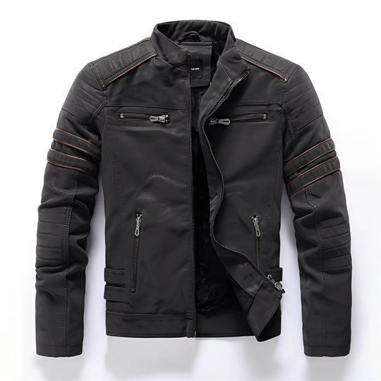 Stylische Motorrad Vegan-Lederjacke für Herren