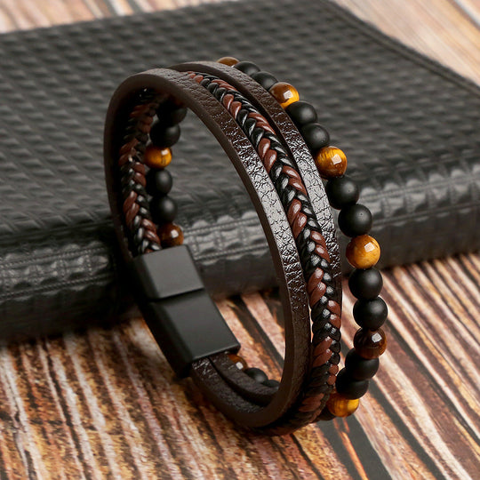 Shopnory | Stilvolles Lederarmband Satz für Herren