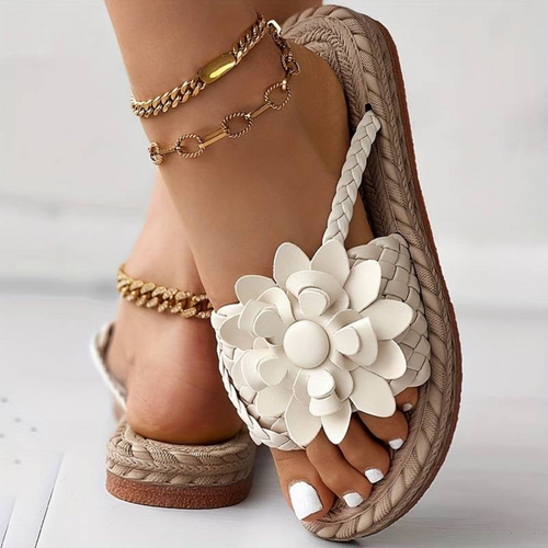 Damen-Sandalen mit Offener Zehenspitze und Eleganten Geflochtenen Riemen