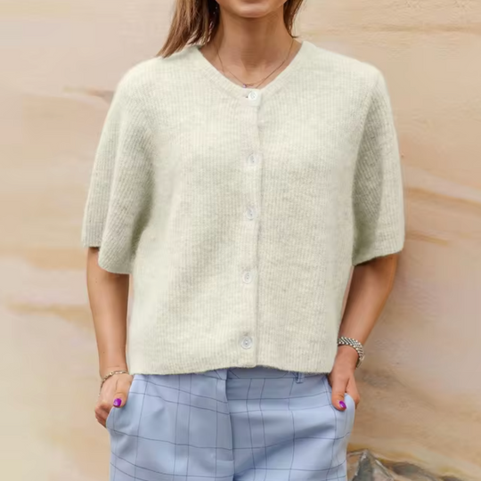 Kurze Strick-Cardigan mit Knöpfen für Damen