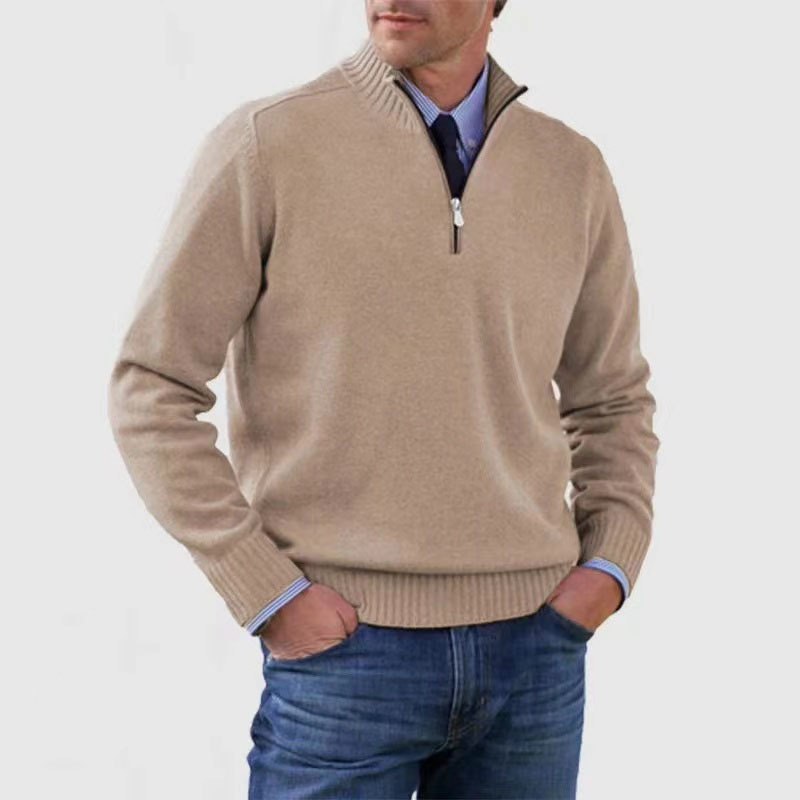 Herrenpullover Mit Halbem Reißverschluss