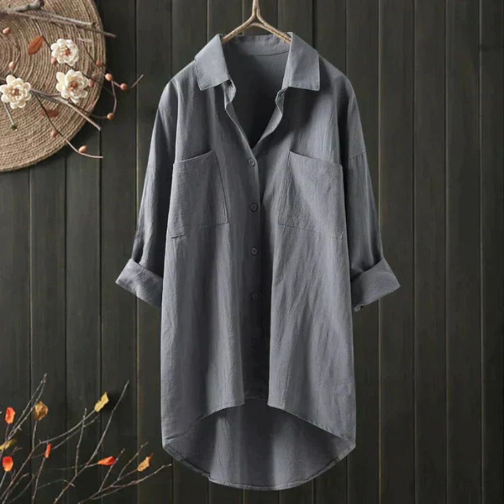 Luftige Oversize Bluse Aus Baumwolle