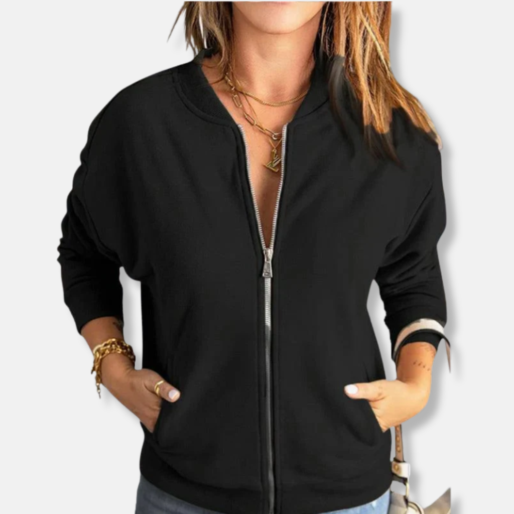 Jacke - Leicht - Lässige Passform - Reißverschluss - Rippenbündchen - Lässiger Look