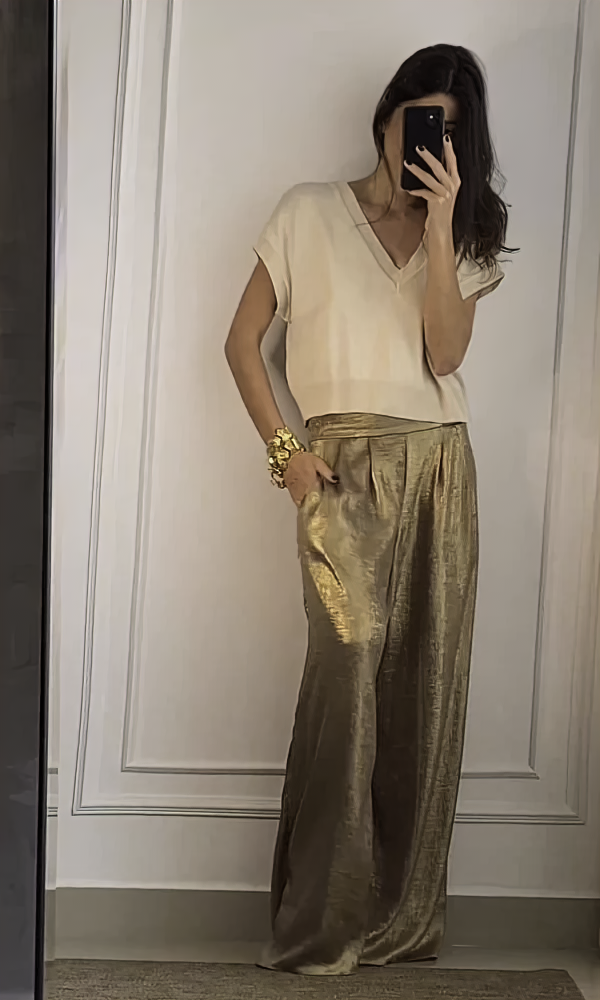 Damen Top- und Hosen-Set mit Bequemem Schnitt & Stylischem Design