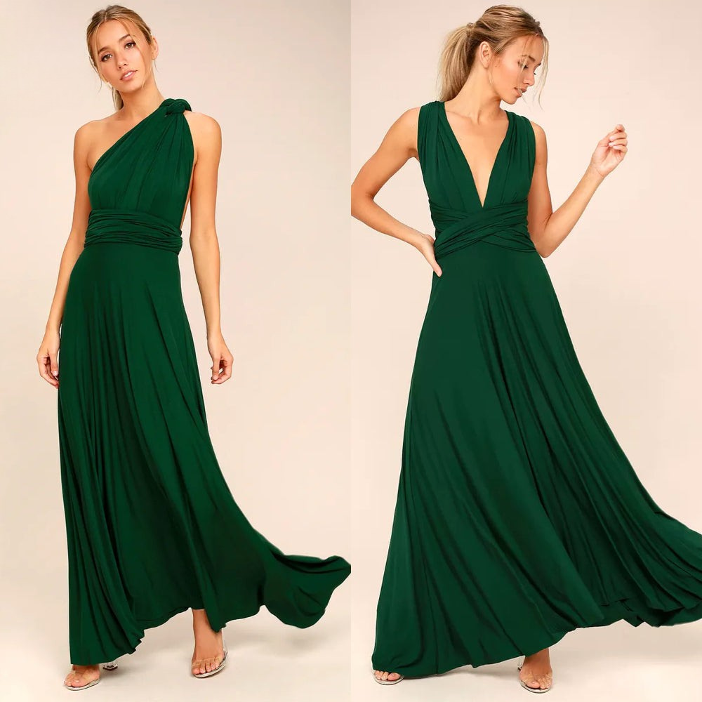Elegante Damen Infinity Kleid Schickes Wickel Sommerkleid